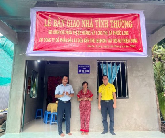Công ty Cổ phần Đầu tư Dừa Bến Tre (Beinco) tài trợ xây dựng nhà Đại đoàn kết
